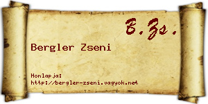 Bergler Zseni névjegykártya